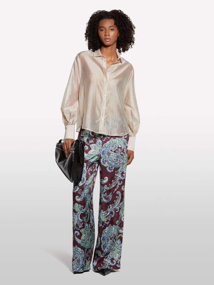 Beige semi sheer shirt - women's shirts - Beige | Sisley image number 1